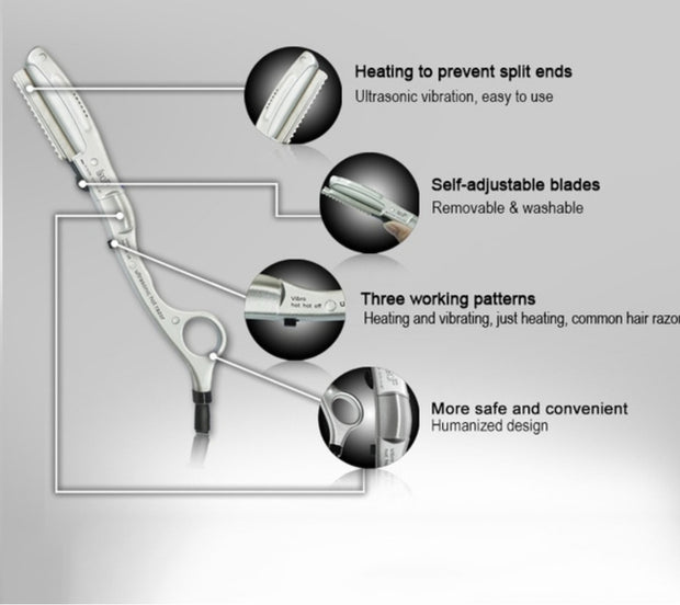 Electric Hair Razor Ultrasonic Hot Vibrating Razor